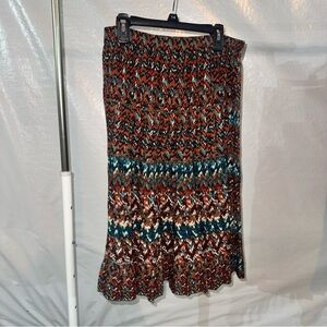 Roz & Ali Multicolor Chevron Midi Skirt